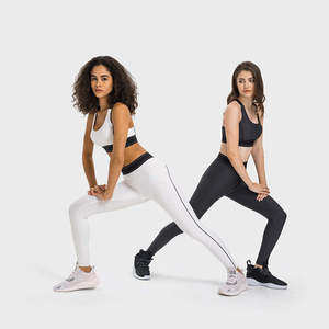 Ensemble de yoga pour femme, prix bas, bonne qualité, logo sur le devant, 100% coton, taille élastique, respirant, léger, écologique, 2 pièces - Product Image 4