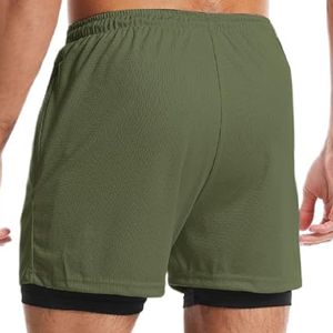 กางเกงขาสั้นออกกำลังกายของผู้ชายแบบสั่งทำ100% โพลีเอสเตอร์สีพื้นระบายอากาศได้และแห้งเร็วมีกระเป๋าหลายกระเป๋าสไตล์ลำลอง - Product Image 2