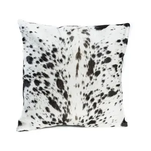 Cowhide Pillows Cushion Cover Leather Hair On Cow Hide Skin Patchwork Natural Cow Hair Pillow Cushion Home Decor