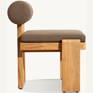 Silla sin brazos de madera de teca con espuma suave de buena calidad para la terraza o la piscina, cómoda y duradera. - Product Image 3