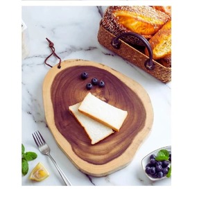 Planche à découper moderne en bois brut et métal pour la cuisine, la salle à manger, la découpe du fromage, des fruits, du pain, des bonbons et l'affichage en magasin, en provenance d'Inde - Product Image 3