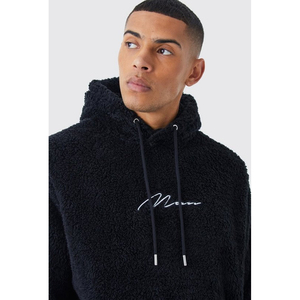 Hot Sale Winter Warm Men <b>Sherpa</b> Fleece Pullover <b>Hoodies</b> / New Arrival Comfortable Drop Shoulder <b>Sherpa</b> <b>Hoodies</b> - Product Image 3