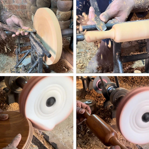 Planche à rouler et rouleau à pâtisserie en bois de sheesham de qualité supérieure, parfait pour faire des roti, ensemble de fabrication de chapati, chakla belan avec support - Product Image 2