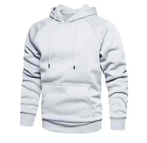 Sudadera con capucha de algodón 100% para hombre, con diseño sólido sudadera de temporada de invierno, bolsillo con serigrafía, forro polar teñido liso - Product Image 1