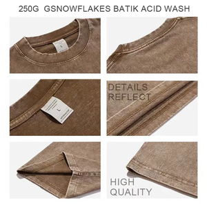 Las mejores camisetas de lavado ácido ecológicas ligeras para hombres, tela de punto transpirable, ropa elegante para exteriores para estilo callejero - Product Image 4