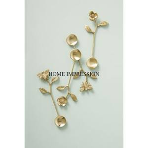 Latest Pattern Arrival Hot Selling Gold Plated Handles for Spoon & Folk Superior Quality <b>Metal</b> Cutlery Set Kitchenware Supplies - Product Image 2