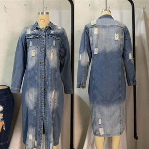 Nueva chaqueta vaquera larga de alta calidad, pantalones vaqueros informales de manga, Chaquetas vaqueras para mujer, pantalones vaqueros para mujer - Product Image 6