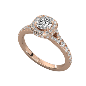 Bague solitaire en or 14 carats avec diamant rond brillant pour femme - Product Image 5