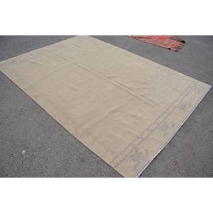 Tapis Turc Vintage Moderne de 6.6X9.3 pieds Beige Gris Patchwork Design Classique Support en Latex de Laine de Grande Surface pour Décoration de Couloir de Chambre - Product Image 2