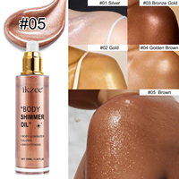Huile corporelle scintillante IKZEE 100ML Or Rose Marque Privée Éclaircissante Longue Durée Éclat Visage Huile Scintillante pour Femme