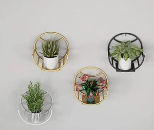 Salon balcon jardin mural or fer Durable jardinières Pots de fleurs support Installation facile moderne minimaliste élégant - Product Image 6