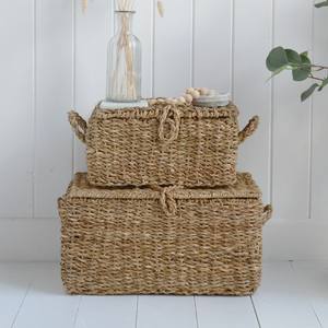 กล่องเก็บของจากก้านหญ้าทะเลคุณภาพสูง ราคาขายส่ง กล่องเก็บของสานจากก้านหญ้าทะเลธรรมชาติ - Product Image 3