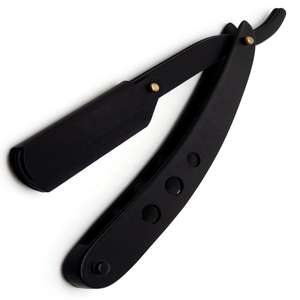 Maquinilla de afeitar de barbero con logotipo personalizado de alta calidad, acero inoxidable negro con hoja deslizante y diseño de 3 orificios - Product Image 4