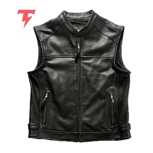 Chaleco de Cuero de la Mejor Calidad para Hombre, Estilo Club, con Cierre de Cremallera Lateral Ajustable, Chaleco de Cuero con Calefacción y Servicio OEM - Product Image 1