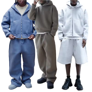 Ensemble de survêtement baggy à logo personnalisé Ensemble de survêtement épais 100 coton uni Haut et bas en éponge française 500 g/m² - Product Image 2