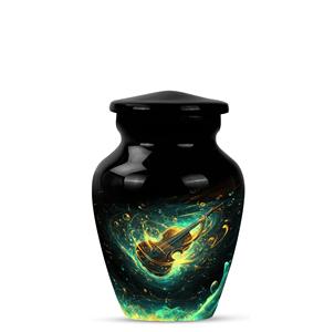 Urna de mariposa con guitarra de 3 pulgadas, urna pequeña para recuerdo de cenizas, urna conmemorativa para cenizas de papá para bebé, mamá, urna de cremación, tamaño personalizado - Product Image 1