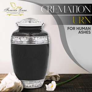 Noir classique meilleure qualité enduit de poudre noire peint à la main urne de crémation traditionnelle indienne pour les cendres humaines crémation moderne Ur - Product Image 6