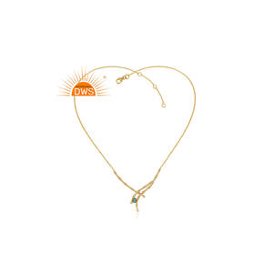 สร้อยคอจี้อัญมณีสีเงินสเตอร์ลิง18K ประดับอัญมณีสีเทอร์ควอยซ์จากอะริโซนาธรรมชาติ - Product Image 2