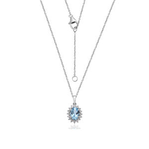 Vente chaude 925 collier pendentif en argent Sterling haute qualité aigue-marine pierre précieuse Zircon multi-pierre élégant classique fête - Product Image 1