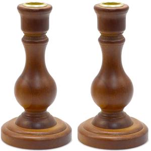 Soporte de vela de pilar de madera decorativo Juego de 3 portavelas de madera hechos a mano para centro de mesa de sala de estar - Product Image 5