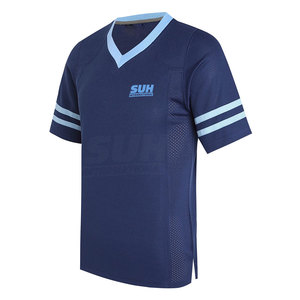 Vente d'usine - Prix abordable - Maillot d'été respirant en maille pour homme - Manches courtes - Col en V - Logo personnalisé - Couleurs et tailles variées - Vente en gros - Product Image 1