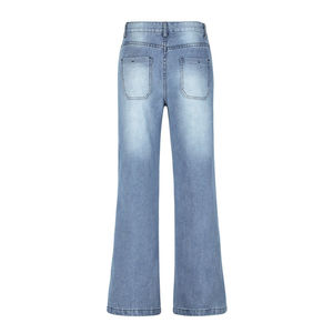 Jeans vaqueros de mezclilla con cremallera de cintura alta sólidos oscuros informales para mujer lavables ecológicos de calidad superior - Product Image 3
