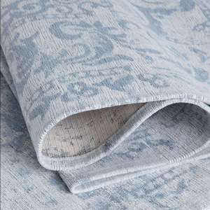 Alfombra Lavable Tejida Abstracta Azul Carina de Netline para Pasillo, Alfombra Boho de Poliéster para Sala de Estar y Dormitorio - Product Image 3