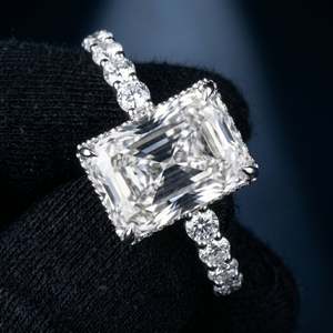 Radiant Marquise Rectangular Luxury Statement <b>Ring</b> Elongated Center Lab Created Zircon Accented Band Rhodium Plated Silver Tone - Product Image 5
