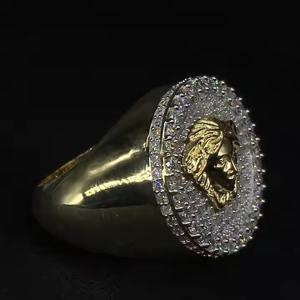 customized moissanite Diamond Iced Out Diamond <b>Ring</b> in 18kt for <b>men</b> - Product Image 3