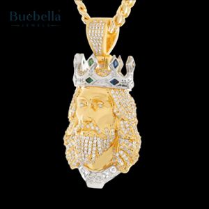 Luxe glacé roi des rois pendentif collier pendentif Hip Hop pour hommes rappeur Style diamant Bling bijoux - Product Image 1