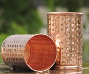 Verres à vin en cuivre au design antique à prix de gros pour paramètres de table à manger élégants verre en cuivre lot de 2 - Product Image 1