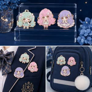 Pins en émail dur personnalisés Kawaii Anime, badges de revers mignons Chibi pour sac à dos, veste, sac Ita, cadeaux de collection personnalisables - Product Image 2