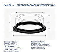 Boîte blister transparente en PET de qualité alimentaire sur mesure pour gâteau rond, cheesecake, pâtisserie, emballage de boulangerie