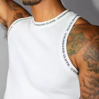 Haut de compression de base sans manches à double couche pour hommes Chemise d'entraînement en coton respirant avec col rond et couche de base