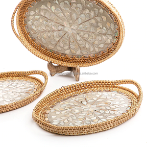 คุณภาพสินค้า-รูปไข่แม่ของมุกหวายถาดอาหารที่ให้บริการถาดทำด้วยมือในเวียดนาม - Product Image 1