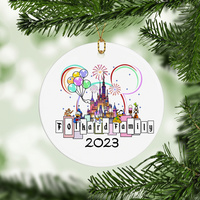 Ornement en céramique rond imprimé personnalisable, décoration familiale pour les amoureux des animaux et les réunions de famille, décoration de cadeau
