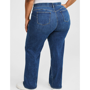 Nueva colección de moda de verano para mujer, pantalones vaqueros de gran tamaño transpirables informales de 5 bolsillos para mujer, estilo recto de talla grande - Product Image 4