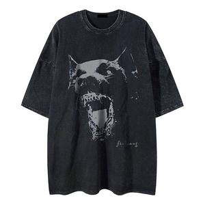 OEM personalizado Streetwear gráfico camisetas lavadas Vintage hombres camiseta de gran tamaño gota hombro ácido lavado camiseta para hombres personalizado - Product Image 1