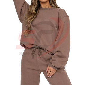 Chándal de Fitness de invierno de alta calidad para mujer con capucha de gran tamaño patrón sólido de maternidad nueva llegada ropa deportiva de algodón - Product Image 1