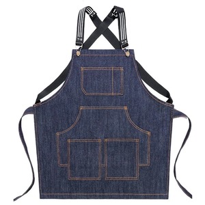 Custom Blue Unisex Kitchen Restaurant Barbecue Apron Denim - Product Image 5
