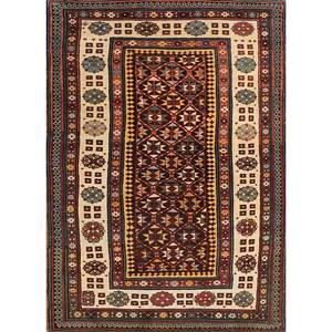 Alfombra de Lana Anudada a Mano con Diseño Geométrico Aalam, Tejido Plano, para Sala de Estar, en Gris y Negro, para el Hogar o el Pasillo - Paem-222 - Product Image 1