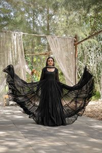 Black Fancy Designer Casual Wear Salwar Kameez Dupatta Indian Women's Party Ready Wholesale Surat Low Range Faux Georgette - Product Image 2