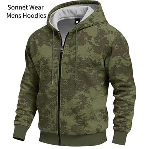 Sudadera con Capucha y Cremallera de Camuflaje con Bolsillos y Mangas Largas para Hombre, Ropa Casual de Moda para Invierno - Product Image 6