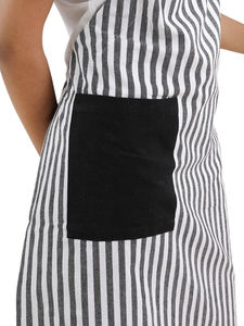 Delantal sin mangas teñido en hilo de algodón 100% raya negra - Product Image 4