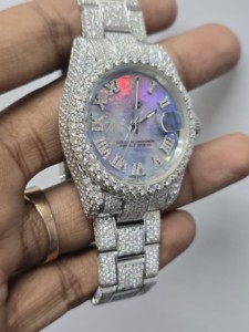 Reloj de Lujo Totalmente Automático con Diamantes Moissanite VVV, Mecanismo Visible con Estilo - Product Image 3