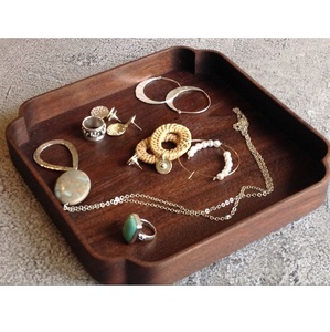 ถาดใส่เครื่องประดับไม้ขัดเงาบุด้วยกำมะหยี่ งานแฮนด์เมดจากอินเดีย - Product Image 3