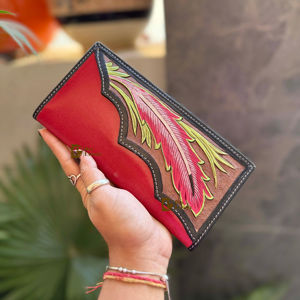 Nueva llegada de la cartera larga de cuero de los hombres de estilo occidental de Gran oferta RFID Nylon tallado a mano tallado gran efectivo titular regalo para él - Product Image 1