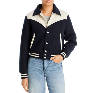 Veste universitaire unisexe en polyester et laine de qualité supérieure, à manches longues, best-seller, avec devant en véritable peau de mouton - Product Image 4