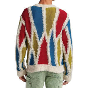 Nouveautés Pull en laine/cachemire unisexe à manches longues surdimensionné anti-froissement pour homme Pull d'hiver avec logo sur le devant - Product Image 2