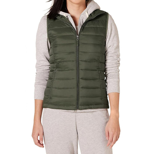 Women's <b>Canvas</b> Waterproof Zipper Puffer Vest Cotton Filled Sleeveless Cozy Lightweight Casual Outerwear - Product Image 2